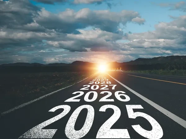 Road ahead representing the journey of life and silver season